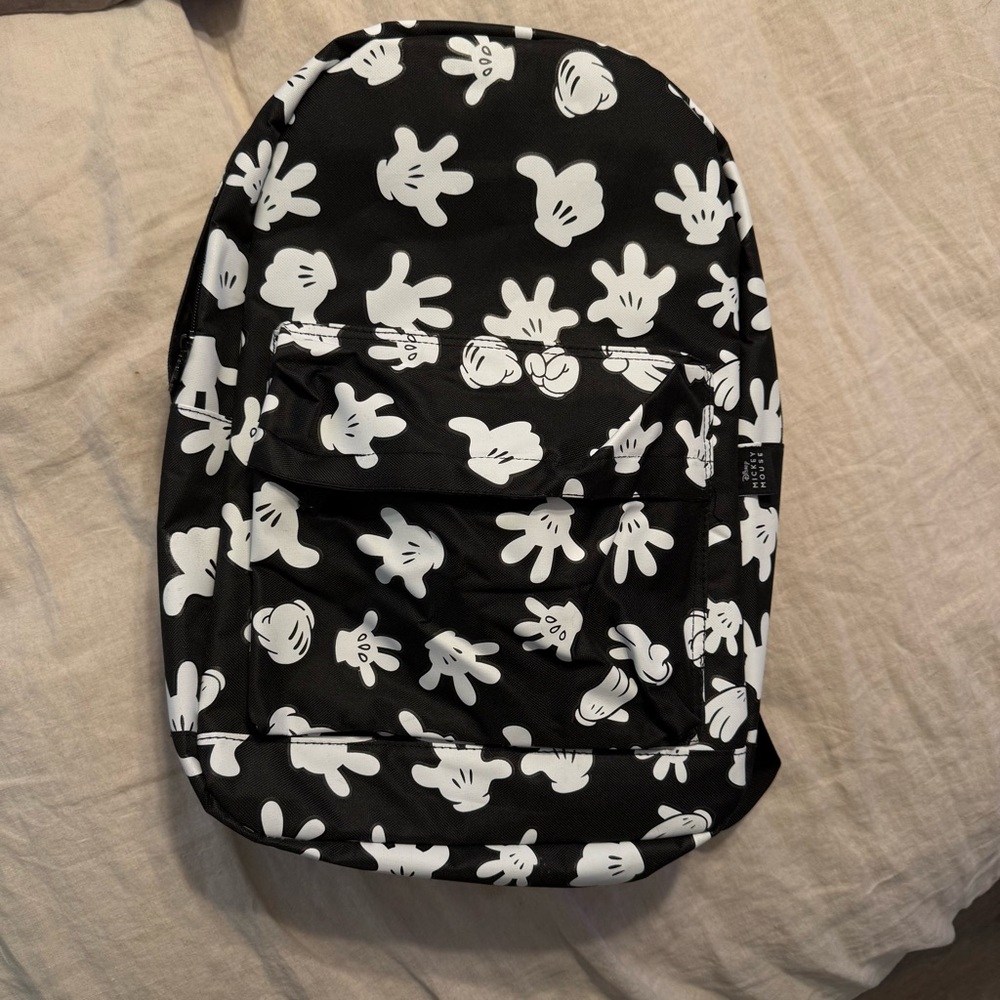 Disney Black and White Mickey Handprint Backpack